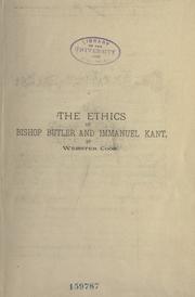 Front cover of The ethics of Bishop Butler and Immanuel Kant by Webster Cook