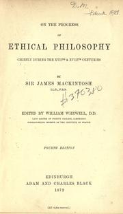 Cover of On the progress of ethical philosophy by Mackintosh, James Sir