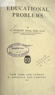 Cover of Educational problems by G. Stanley Hall