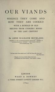 Front cover of Our viands by Anne Walbank Buckland