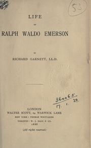 Cover of Life of Ralph Waldo Emerson by Richard Garnett