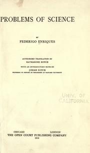 Front cover of Problems of science by Federigo Enriques