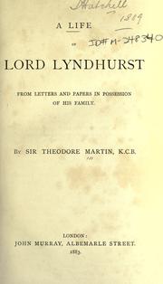 Cover of A life of Lord Lyndhurst from letters and papers in possession of his family by Martin, Theodore Sir