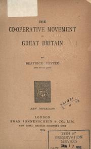 Cover of The co-operative movement in Great Britain by Beatrice Potter Webb