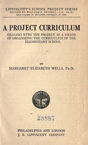 Front cover of A project curriculum by Margaret Elizabeth Wells