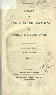 Front cover of Essays on practical education by Maria Edgeworth