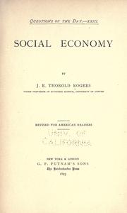 Cover of Social economy by James E. Thorold Rogers