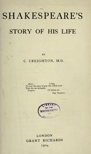 Cover of Shakespeare's Story Of His Life by Charles Creighton