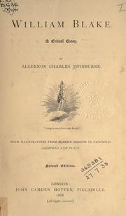 Cover of William Blake by Algernon Charles Swinburne