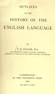Front cover of Outlines of the history of the English language by Thomas Northcote Toller
