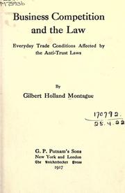 Front cover of Business competition and the law by Montague, Gilbert Holland