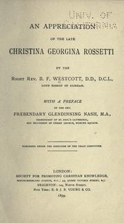 Cover of An appreciation of the late Christina Georgina Rossetti by Brooke Foss Westcott
