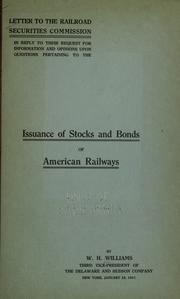 Front cover of Letter to the Railroad Securities Commission by Williams, W. H.