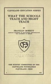 Front cover of What the schools teach and might teach by John Franklin Bobbitt
