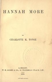 Cover of Hannah More by Yonge, Charlotte Mary