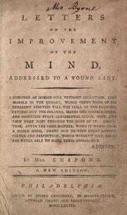 Cover of Letters on the improvement of the mind by Hester Chapone