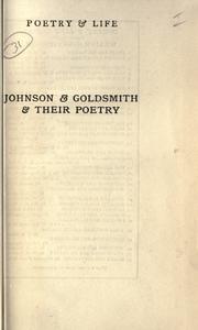 Front cover of Johnson & Goldsmith & their poetry by William Henry Hudson