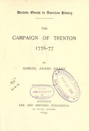 Cover of The campaign of Trenton, 1776-77 by Samuel Adams Drake