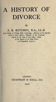 Front cover of A history of divorce by Shepherd Braithwaite Kitchin