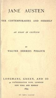 Cover of Jane Austen by Walter Herries Pollock