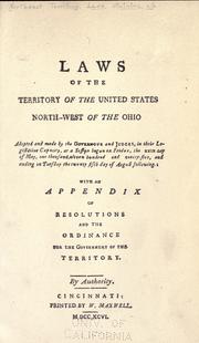 Cover of Laws, etc. (Session laws : 1795 May) by Northwest Territory.