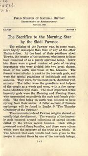 Cover of The sacrifice to the morning star by the Skidi Pawnee by Ralph Linton