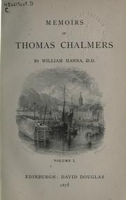 Cover of Memoirs of Thomas Chalmers by Hanna, William