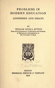 Cover of Problems in modern education by William Seneca Sutton