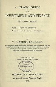 Front cover of A plain guide to investment and finance by Thomas Emley Young