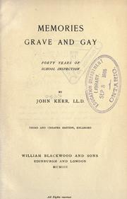 Front cover of Memories grave and gay by Kerr, John