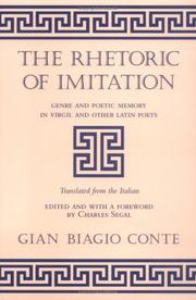 Front cover of The rhetoric of imitation by Gian Biagio Conte