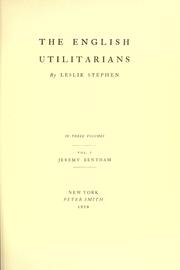 Front cover of The English utilitarians by Sir Leslie Stephen