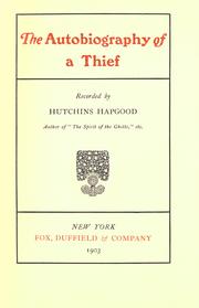 Front cover of The autobiography of a thief by Hutchins Hapgood