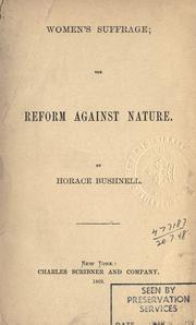 Cover of Women's suffrage by Horace Bushnell