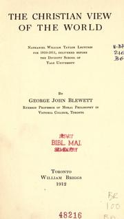 Cover of The Christian view of the world by George John Blewett