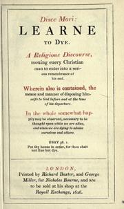 Cover of Disce mori, learn to die by Christopher Sutton
