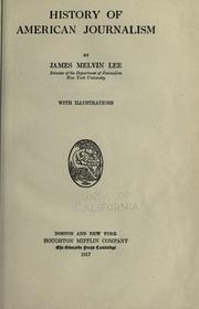 Front cover of History of American journalism by James Melvin Lee