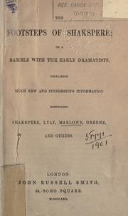 Front cover of The footsteps of Shakspere by Cartwright, Robert.