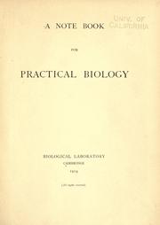 Front cover of A note book for practical biology by University of Cambridge.