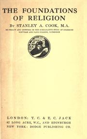 Cover of Foundations of religion by Stanley Arthur Cook