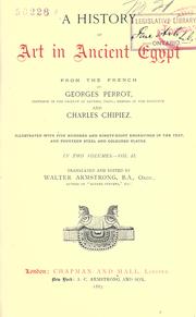 Cover of A history of art in ancient Egypt by Georges Perrot