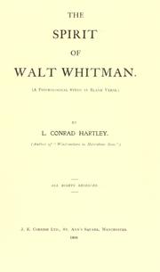 Front cover of The spirit of Walt Whitman by L. Conrad Hartley