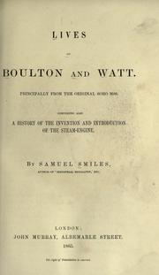 Front cover of Lives of Boulton and Watt by Samuel Smiles