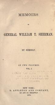 Cover of Memoirs of General William T. Sherman, Volume 1 by William T. Sherman