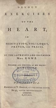 Cover of Devout exercises of the heart by Elizabeth Singer Rowe