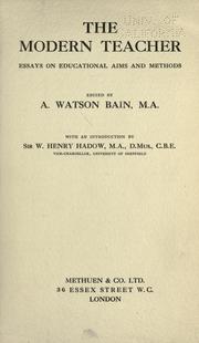 Front cover of The modern teacher by Archibald Watson Bain