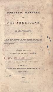 Front cover of Domestic manners of the Americans by Frances Milton Trollope