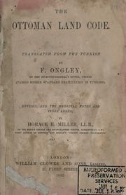 Cover of The Ottoman land code by Turkey.