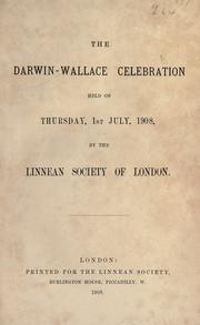 Front cover of The Darwin-Wallace celebration held on Thursday, 1st July, 1908 by Linnean Society of London
