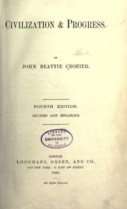 Front cover of Civilization & progress by John Beattie Crozier